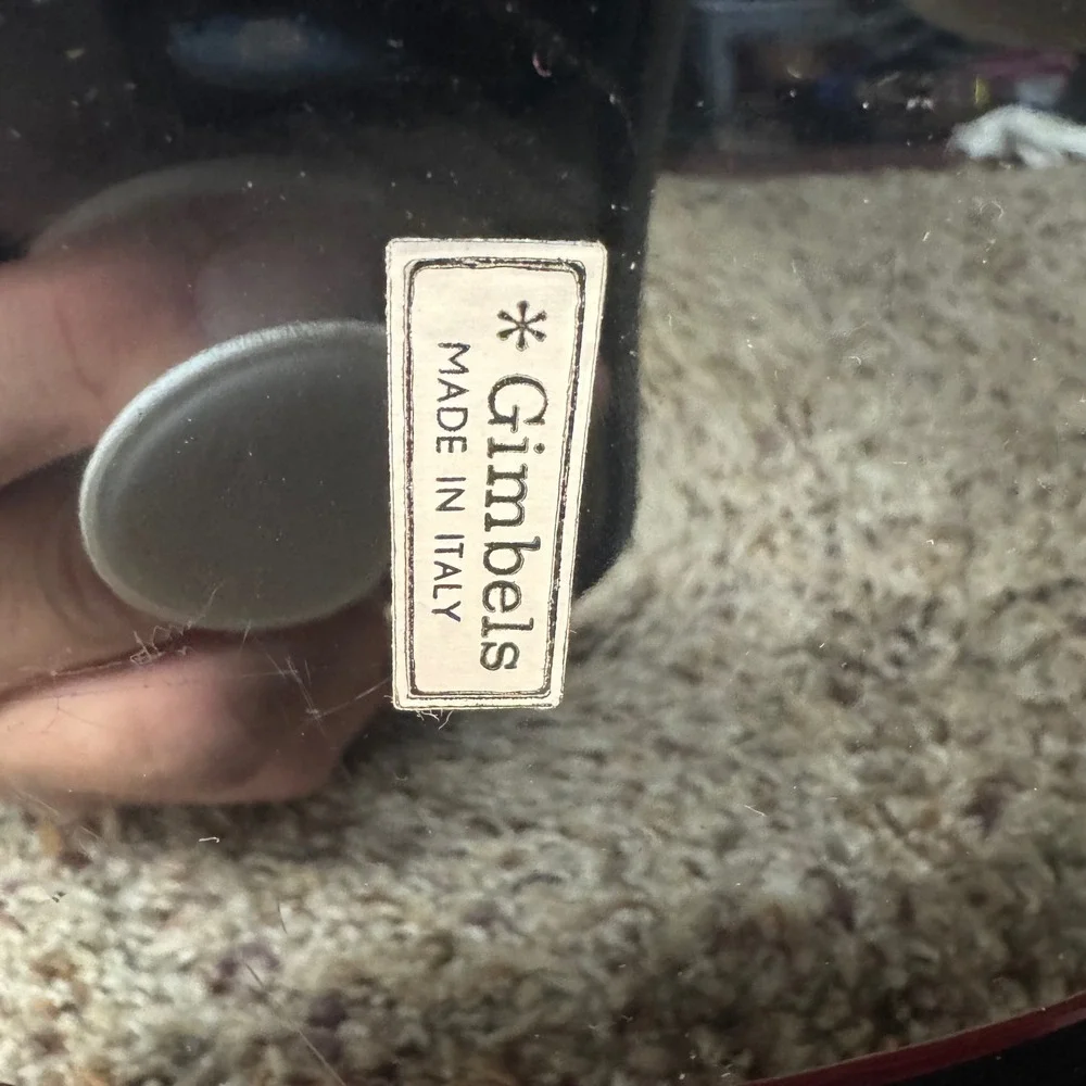 Vintage Gimbels Red Vinyl Ice Bucket Brass Handle Mid Century‎ Modern Made Italy